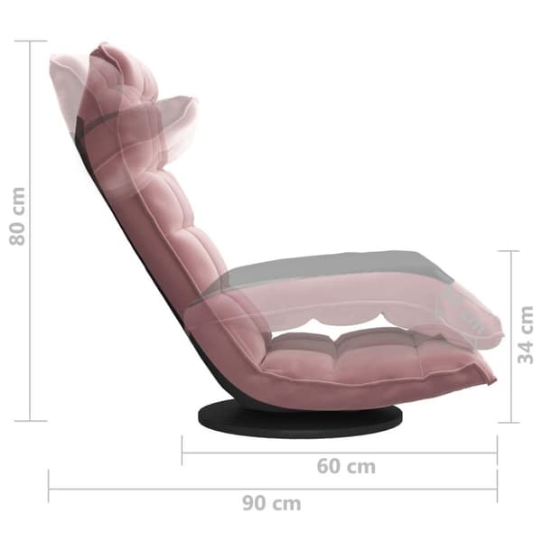 vidaXL Snurrbar golvstol rosa sammet