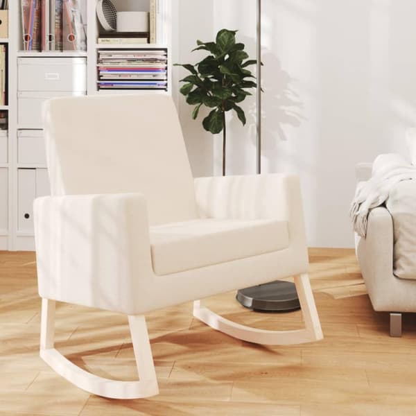 vidaXL gyngestol stof cremefarvet