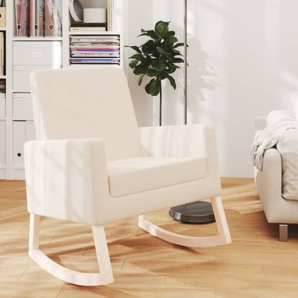vidaXL gyngestol stof cremefarvet