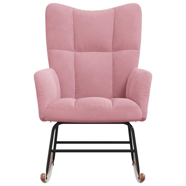 vidaXL Gungstol rosa sammet