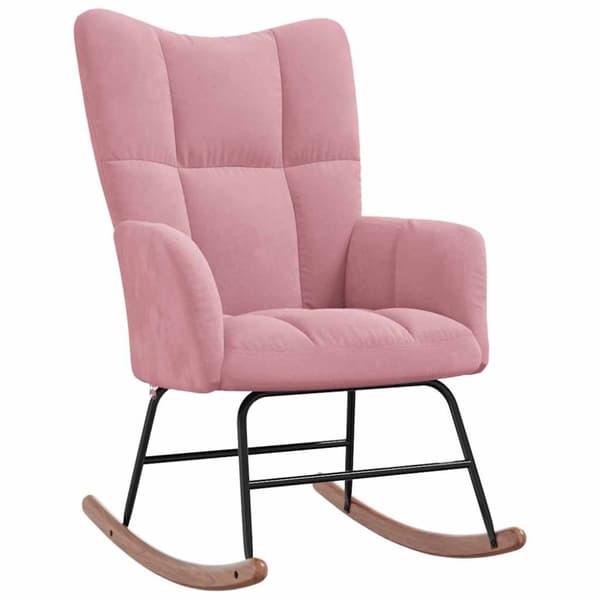 vidaXL Gungstol rosa sammet