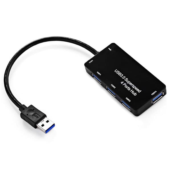 USB 3.0-Hubb med 4-Portar - Svart