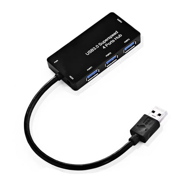 USB 3.0-Hubb med 4-Portar - Svart