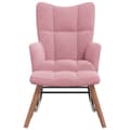 Miniatyrbild 4 av 11: vidaXL Gungstol med fotpall rosa sammet