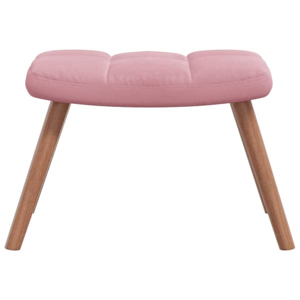 vidaXL Gungstol med fotpall rosa sammet