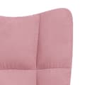 Miniatyrbild 10 av 11: vidaXL Gungstol med fotpall rosa sammet