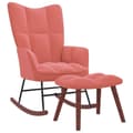 Miniatyrbild 1 av 11: vidaXL Gungstol med fotpall rosa sammet