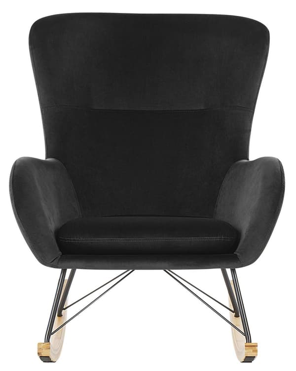 Moderne Gyngestol i Velour Sort Farve
