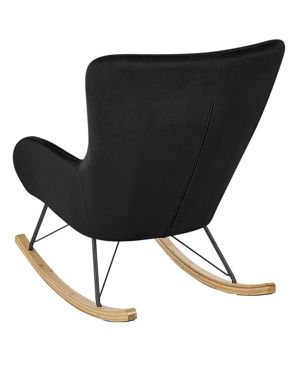 Moderne Gyngestol i Velour Sort Farve