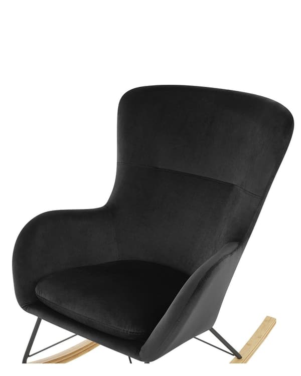 Moderne Gyngestol i Velour Sort Farve