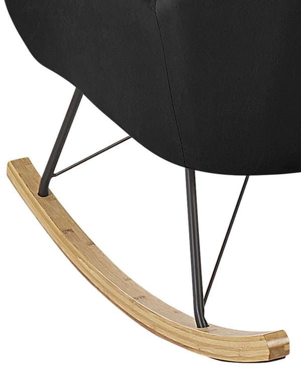Moderne Gyngestol i Velour Sort Farve
