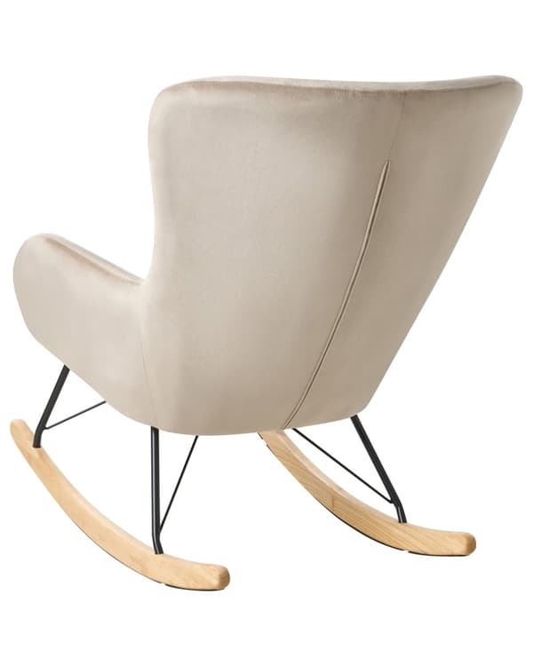 Moderne Gyngestol i Velour Beige Farvet