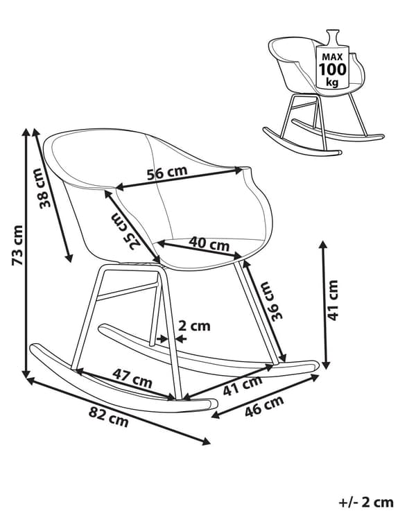 Gyngestol Rosa Syntetisk materiale Metallben Meier i heltre Skallformet sete Moderne design Hvilestol
