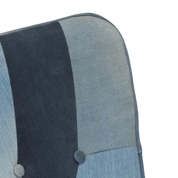vidaXL Gungstol blå denim lappmönster kanvas