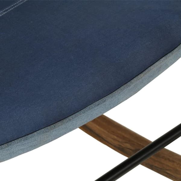 vidaXL Gungstol blå denim lappmönster kanvas