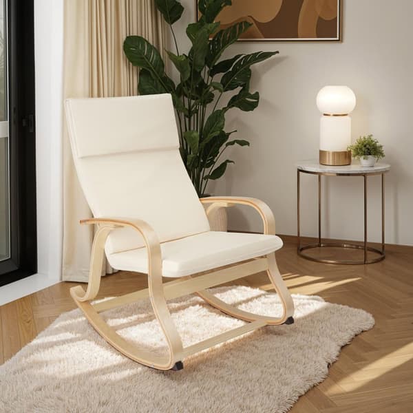 Fåtölj Roca gjord av björkträ 150kg - beige
