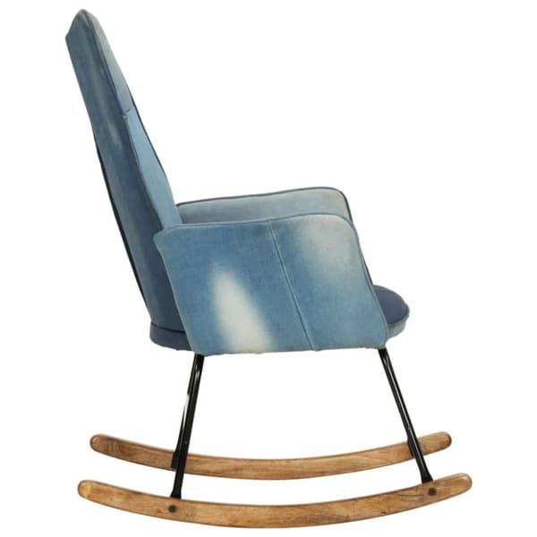 vidaXL gyngestol lærred denim-patchwork blå