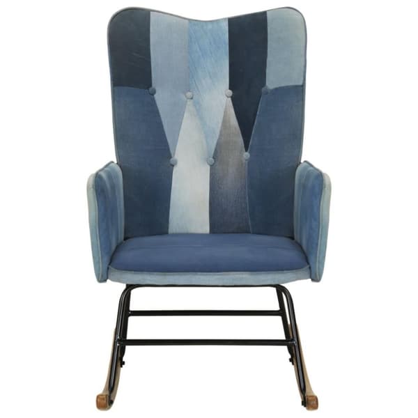vidaXL gyngestol lærred denim-patchwork blå