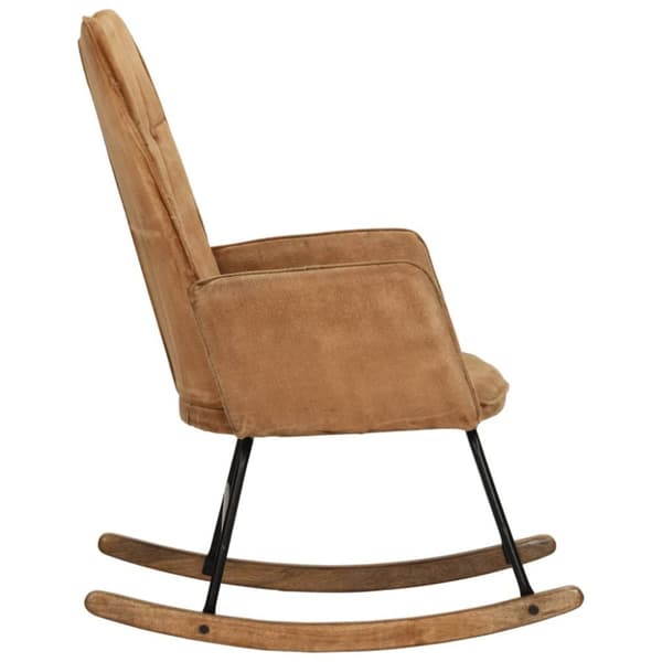 vidaXL gyngestol vintagelærred brun