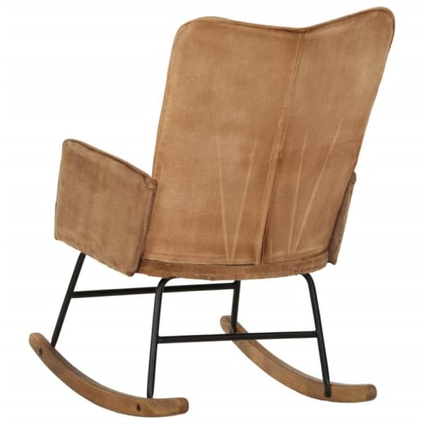 vidaXL gyngestol vintagelærred brun