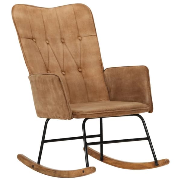vidaXL gyngestol vintagelærred brun