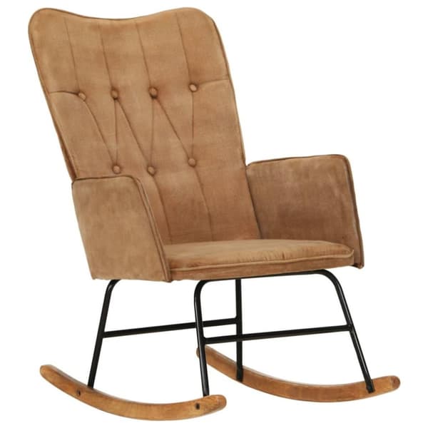vidaXL gyngestol vintagelærred brun