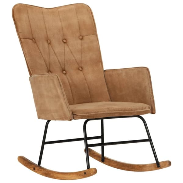 vidaXL gyngestol vintagelærred brun
