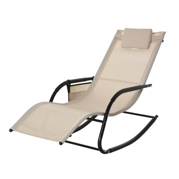 Rootz gungstol - Solstol - Trädgårdsstol - Strandstol - Beige - 150 x 62 x 88 cm