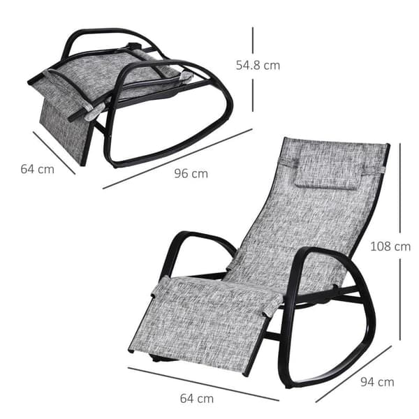 Rootz Gyngestol - Gyngestol - Haveseng - Gyngestol - Grå - 64 x 69 x 108 cm