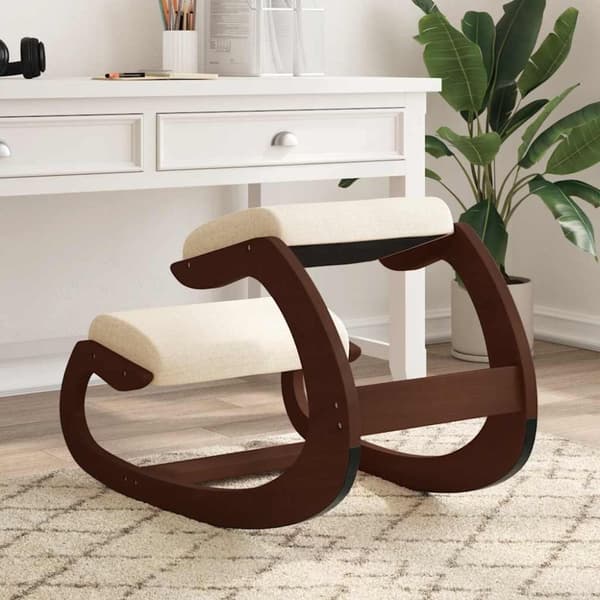 vidaXL knæstol 55x84x55 cm birkekrydsfiner cremefarvet