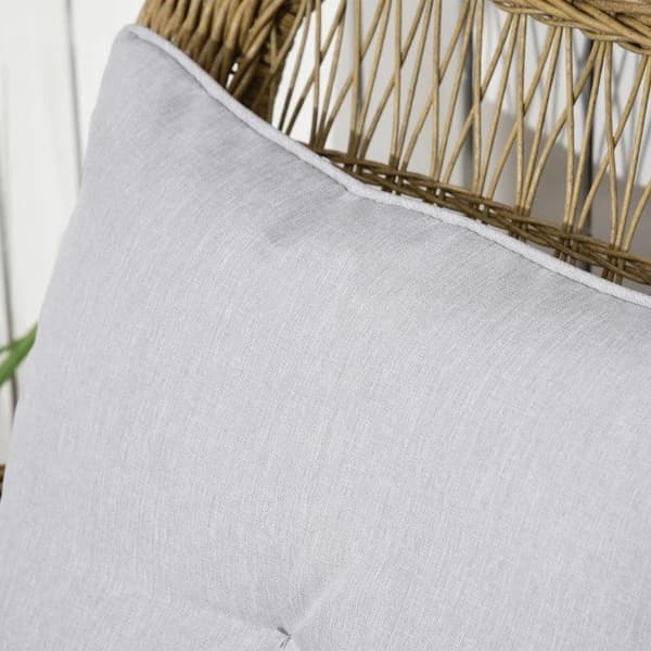 Rootz gyngestol - Boho Style gyngestol - PE Rattan - Rattan gyngestol - Vaskbart pudebetræk - Naturlig + Lysegrå - 69L x 92W x 100H cm