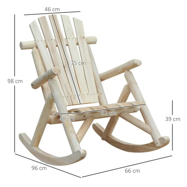Rootz gungstol - Gungstol - Gungstol - Avkopplingsstol - Natur - B66 x D96 x H98cm