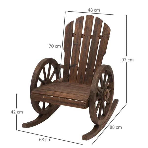 Rootz gungstol - Trädgårdsstol - Rustik design - Granträ - Utomhus - Väderbeständig - 68cm x 88cm x 92cm