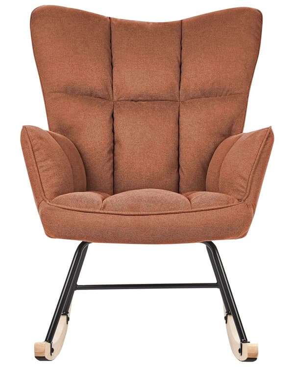 Gyngestol Brun Polyester Læne Gynge Hvilestol Moderne Polstret Design