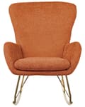 Miniatyrbillede 4 af 10: Gyngestol Orange Boucle Læne Gynge Hvilestol Moderne Polstret Design