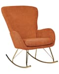 Miniatyrbillede 5 af 10: Gyngestol Orange Boucle Læne Gynge Hvilestol Moderne Polstret Design