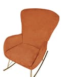 Miniatyrbillede 7 af 10: Gyngestol Orange Boucle Læne Gynge Hvilestol Moderne Polstret Design