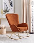 Miniatyrbillede 2 af 10: Gyngestol Orange Boucle Læne Gynge Hvilestol Moderne Polstret Design