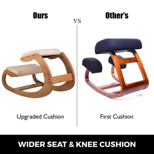 100 kg kapacitet ergonomisk knästol med bredare sitt- och knäskydd, hög stabilitet och komfort, förhindrar trötthet och smärta