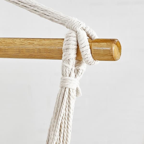 Rootz Hængestolsgynge - Hængekøjestol - Mørkegrå - Polyester bomuldsstof - Træstang - 148 cm x 125 cm - 2 puder - Metalkæde - Karabinhage - 150 kg Kap