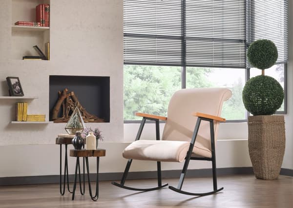 Chic Home Yonna keinutuoli metallirungolla, beige