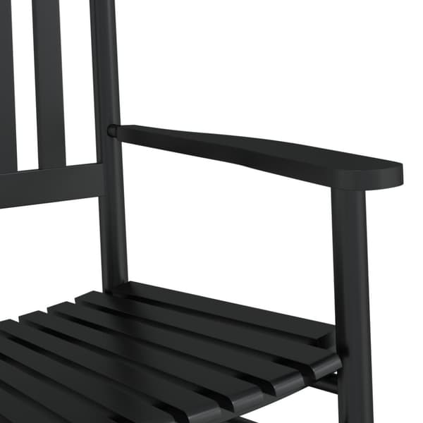vidaXL gyngestol med klapbord massivt poppeltræ sort