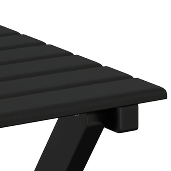 vidaXL gyngestol med klapbord massivt poppeltræ sort