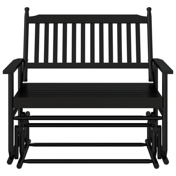 vidaXL Gyngebenk svart 118x70x104,5 cm heltre poppel