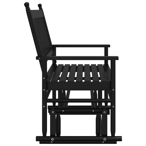 vidaXL Gyngebenk svart 118x70x104,5 cm heltre poppel