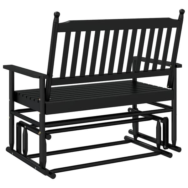 vidaXL Gyngebenk svart 118x70x104,5 cm heltre poppel