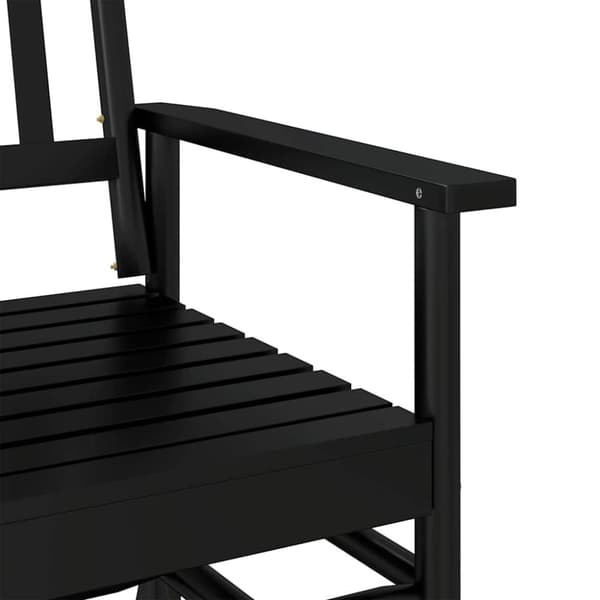 vidaXL Gyngebenk svart 118x70x104,5 cm heltre poppel