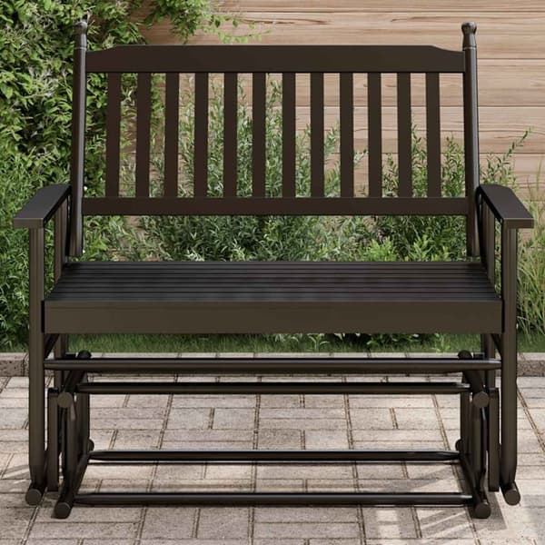 vidaXL Gyngebenk svart 118x70x104,5 cm heltre poppel