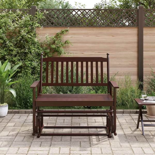 vidaXL Gyngebenk brun 118x70x104,5 cm heltre poppel
