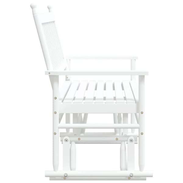vidaXL Gyngebenk hvit 118x70x104,5 cm heltre poppel